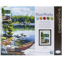 Paint Works Paint By Number Kit 14&quot;X20&quot;-Canoe By The Lake - £25.37 GBP