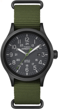 Timex Men&#39;S Expedition Scout 40Mm Watch  Black Case &amp; Dial with Olive Leather - £57.67 GBP