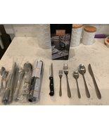48Pcs Silverware Set with Steak Stainless Steel Flatware Cutlery Set 	 - £21.39 GBP