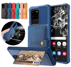 Magnetic Card Leather Car Holder Wallet Case Cover for Samsung S20 Plus/20 Ultra - £36.38 GBP
