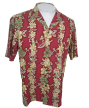 Royal Creations vtg Men Hawaiian camp shirt p2p 24&quot; L aloha luau tropical floral - £31.53 GBP