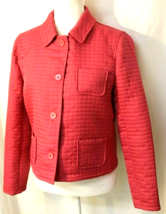HARVE BENARD QUILTED JACKET WOMAN SIZE MEDIUM  HOT PINK L/S BUTTON FRONT... - £14.70 GBP