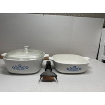 Vintage Corning Ware Blue Cornflower P-11/2-B  &amp; c-1 1 QT w/lid and handle  - $38.45