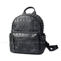 Annmouler Brand Designer Unisex Backpack Black Skeleton Daypack Punk Rivet Schoo - £120.19 GBP