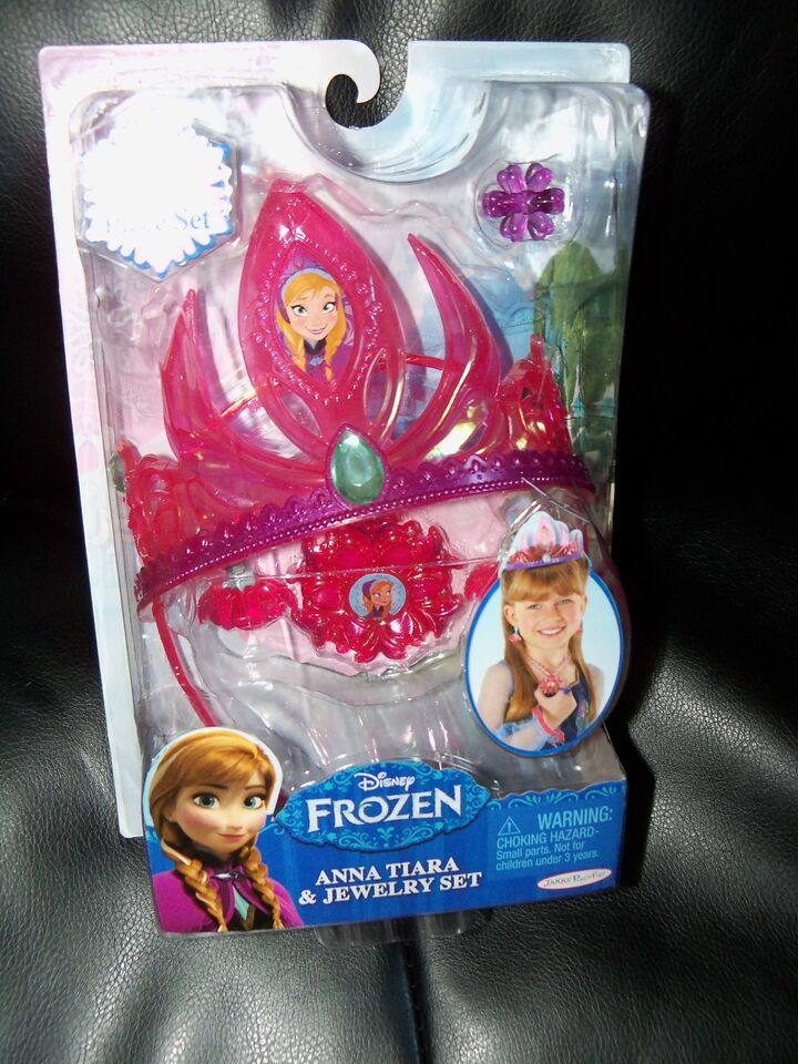 Disney Store FROZEN Anna Tiara & Ring & Earrings & Necklace set NEW - £12.68 GBP