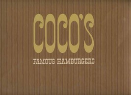 Coco&#39;s Famous Hamburgers Laminated Placemat Menu Western United States 1974 - $31.68