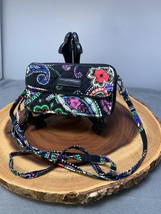 Vera Bradley Black Kiev Paisley Wallet Small Crossbody Purse iPhone - $15.98