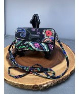 Vera Bradley Black Kiev Paisley Wallet Small Crossbody Purse iPhone - €13,56 EUR