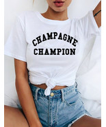 Champagne Champion T-shirt Cool Casual Funny Hipster Slogan Unisex Tee - £14.87 GBP