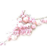 Necklace Sea Shell Pearl &amp; Glass Beads Pink - £10.21 GBP