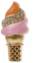 Holiday Lane Gold-Tone Pave Ice Cream Cone Pin, Gold - £14.34 GBP