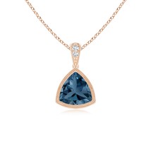 ANGARA Bezel-Set Trillion London Blue Topaz Pendant with in 14K Gold (A Size-6) - $350.10