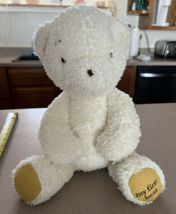 Pottery Barn Kids My First Teddy Bear  Plush White Toy lovey Rare white 13&quot; - £23.31 GBP