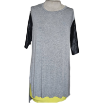 BCBGeneration Gray with Black Coated Sleeves Tee Size XS  - £19.67 GBP