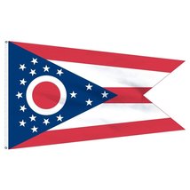 3x5 State of Ohio Flag 3&#39;x5&#39; House Banner 100D Polyester Grommets Fade Resistant - £5.31 GBP