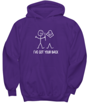 Funny Hoodie I&#39;ve Got Your Back, Humorous Purple-H  - £27.83 GBP
