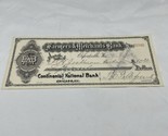 1909 Farmer&#39;s &amp; Merchant&#39;s Bank Check #20340 Continental National Bank  ... - $19.79