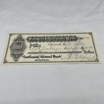 1909 Farmer&#39;s &amp; Merchant&#39;s Bank Check #20340 Continental National Bank  ... - $19.79