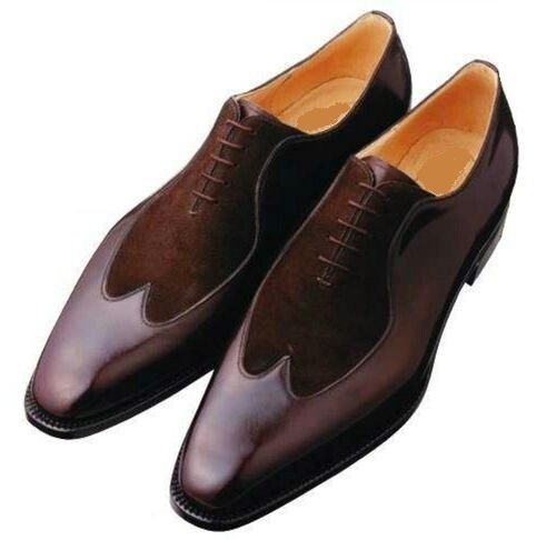 Handmade Men two tone shoes, Men wing tip shoes, Men dress shoes, shoes for mens