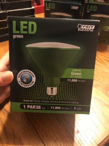 Feit PAR38/G/10KLED/BX Non-Dimmable Green LED Bulb, PAR38, 7W - $9.78