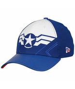 All New Captain America Armor 39Thirty Flex Fitted New Era Hat Blue - £33.45 GBP
