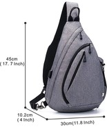 TurnWay Waterproof Sling Backpack Crossbody or Shoulder Bag - Gray - USB... - £20.40 GBP