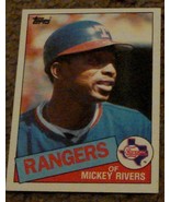 Mickey Rivers, Rangers,  1985  #371 Topps  Baseball Card GD COND - £0.77 GBP