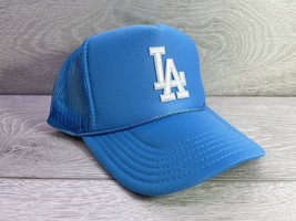 LOS ÁNGELES LA CAROLINA BLUE HAT 5 PANEL HIGH CROWN TRUCKER SNAPBACK VIN... - £18.27 GBP