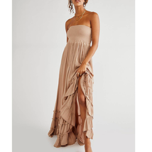 New Free People ENDLESS SUMMER Extratropical Maxi Dress  $118 SMALL Taupe - $84.60