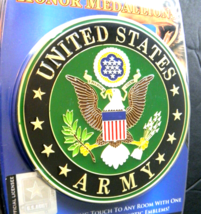 Army USA Large Round Honor Medallion 4 inches Metal Enamel - $19.55