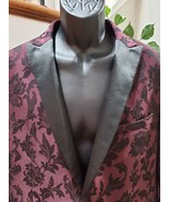 Savile Row Men&#39;s Maroon Polyester Single Breasted Long Sleeve Blazer Siz... - £55.88 GBP