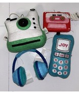 Fabric Cell Phone Camera Head Phones Tape Christmas Tree Ornaments Wonde... - $33.28 CAD