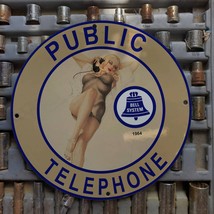 Vintage 1964 Bell System Telephone Porcelain Gas &amp; Oil Metal Sign - $125.00