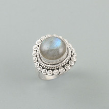 925 Argent Sterling Labradorite Pierre Précieuse Main Bague Femmes Mariage Usure - £43.74 GBP