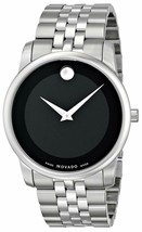 MOVADO 0606504 Stainless Steel Black Museum Dial Men&#39;s Watch - £284.73 GBP