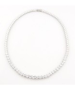 20.00ct t.w. Graduated CZ Tennis Necklace Set In Rhodium Plated Sterling... - $3,878.25 MXN