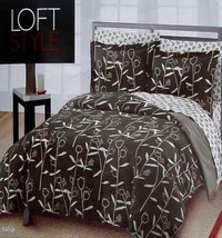 Loft Tulips Floral Gray Twin Comforter Sheets Pillowsham 5PC Bedding Set New - £84.61 GBP