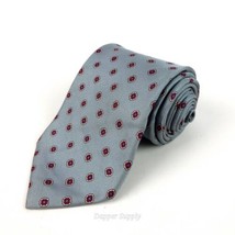 The Valeriano Collection Mens Silk Tie Necktie Blue/Grey Red Polka Dot N... - $9.89