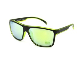 Freedom Blazer Unisex Sunglasses, Matte Black + Lime Green / Yellow Mirr... - £19.50 GBP