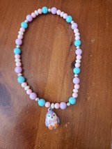 Beaded Bird Charm KID Necklace 16&quot;  Pastel Colors - $15.00