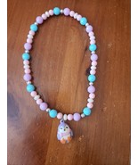 Beaded Bird Charm KID Necklace 16&quot;  Pastel Colors - $15.00