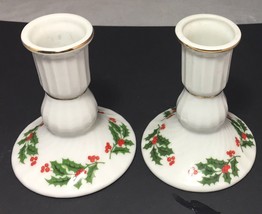 Christmas Holly &amp; made in Japan vintage candlesticks - £5.54 GBP