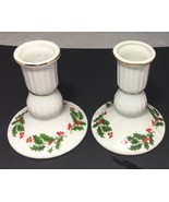 Christmas Holly &amp; made in Japan vintage candlesticks - £5.46 GBP