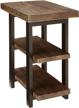 Pomona Metal And Reclaimed Wood 2-Shelf End Table, Rustic Natural - £181.97 GBP