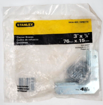 4 Pack Stanley Hardware S838-953 3&quot; Zinc Steel Corner Braces &amp; Screws - $9.00