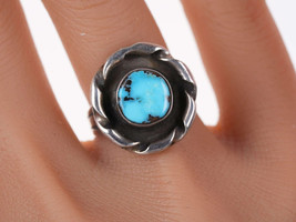 sz6.5 Vintage Native American sterling and turquoise ring - £52.24 GBP