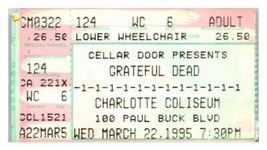 Grateful Dead Konzert Ticket Stumpf März 22 1995 Charlotte North Carolina - $49.48