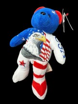 USA Bear Liberty &amp; Justice for All USA Patriotic Beanie Tags - $14.00