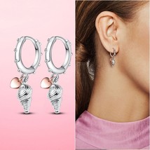 Earrings 925 Sterling Silver Ocean Heart Shell Daisy Flower Moon Drop Earrings F - £10.56 GBP