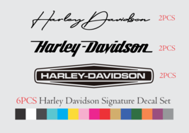 6 PCS Harley Davidson Logo Signature Vinyl Decal Stickers 8INCH/11INCH C... - £22.22 GBP+